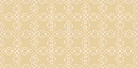 Geometric background pattern on gold. Seamless wallpaper texture. Vector illustration for design.