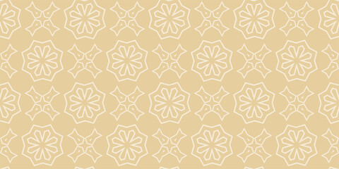 Stylish pattern on a gold background, retro. Seamless wallpaper texture