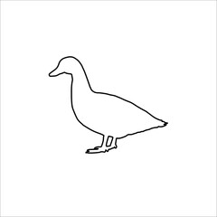 silhouette of a duck. vector illustration
