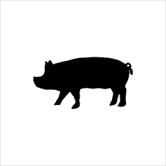 silhouette of a pig. vector illustration