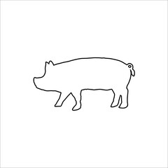 silhouette of a pig. vector illustration