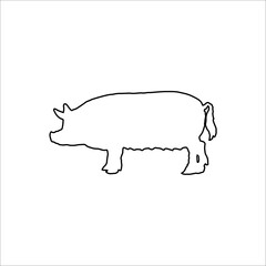 silhouette of a pig. vector illustration