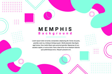 Modern geometric memphis background colorful design