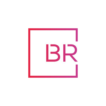 Creative initial letter BR square logo design concept vector