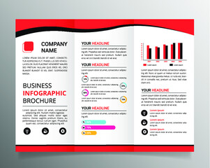 Fototapeta na wymiar Business trifold brochure infographic template