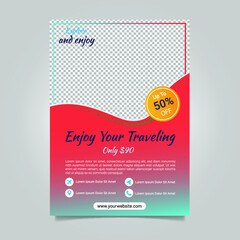 Modern travel flyer design  template