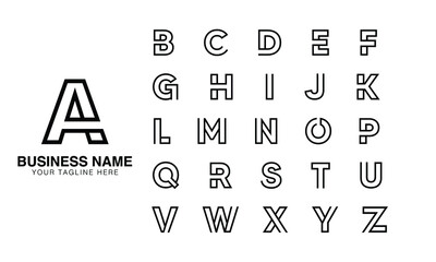 SET OF A TO Z initial based abstract modern minimal creative logo, vector template image. luxury logotype logo	
