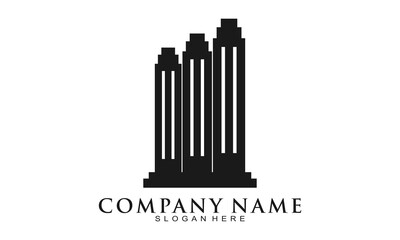 Office building vector logo