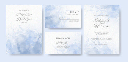 Beautiful wedding card watercolor with splash