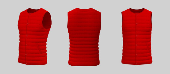 Vest puffer jacket mockup. 3d rendering, 3d illustration © Febriana