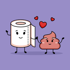 Tissue and poop couple in love for Valentine's Day