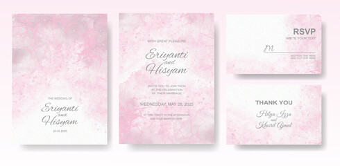 Beautiful wedding card watercolor with splash