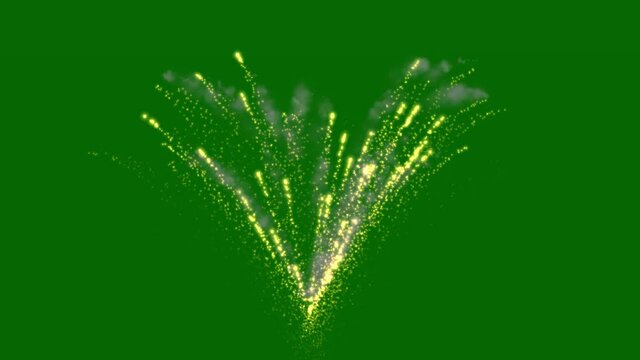 Fireworks motion graphics with green screen background