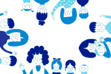 4組の親子フレーム