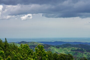 Fototapeta premium Cloudy skies over the Black Hills, South Dakota