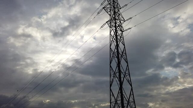 Electrical Transmisson Towers on the Beautiful Sunset