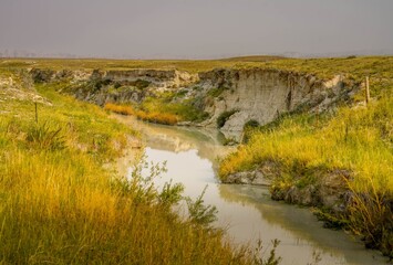 River in Badlands in South Dakota 1
