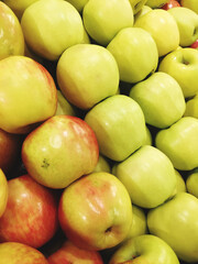 green apples in a market