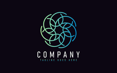 Abstract Modern Logo Design Based From Circular Round Lines. Geometric Colorful Lines Symbol. Usable For Business, Community, Foundation, Services, Tech, Company. Vector Logo Design Illustration.