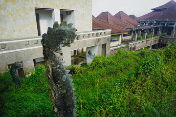 Abandoned hotel on Bali island in Indonesia