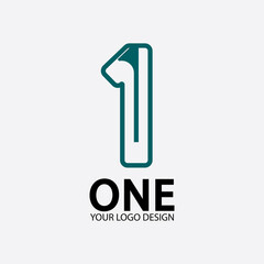 Number 1 logo vector icon design template