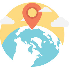 Geo Target Flat Colored Icon