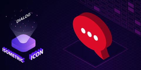Dialog isometric icon. Vector illustration. 3d concept
