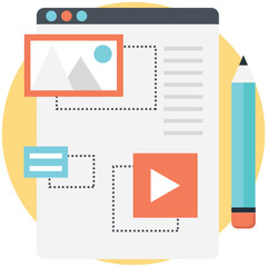 Blog Management Flat Colored Icon