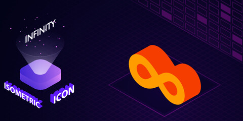 Infinity sign isometric icon. Vector illustration. 3d concept