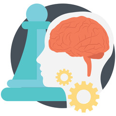 Brainstorm and strategy flat icon