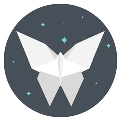 Origami white paper butterfly vector illustration, butterfly with paper cut effect. Up the cuteness level in your work with this cute cartoon animal vector icon