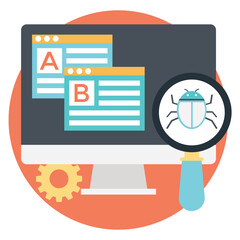 A/B Testing and Bug Fixing concept vector 