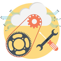Cloud engineering services vector illustration 