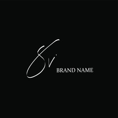 Initial SV beauty monogram and elegant logo design