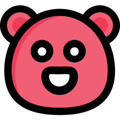 Illustration of Funny teddy bear face. baby soft toy vector icon