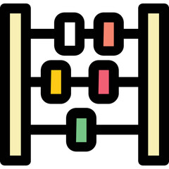 Obraz premium Simple illustration of kids abacus toy. Children toy abacus with colorful beats vector icon