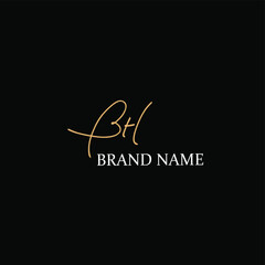 Initial BH beauty monogram and elegant logo design
