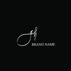 Initial GH beauty monogram and elegant logo design