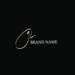 Initial GL beauty monogram and elegant logo design