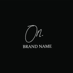 Initial ON beauty monogram and elegant logo design