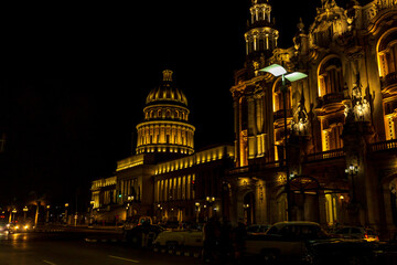 National Capitol Building of Cuba in night view