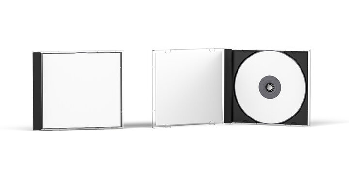 CD case mockup isolated on white background - 3D render