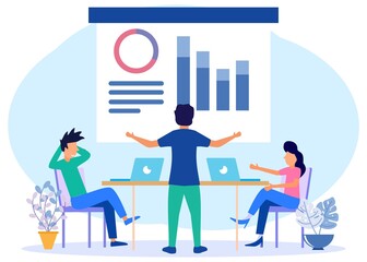 Illustration vector graphic cartoon character of meeting