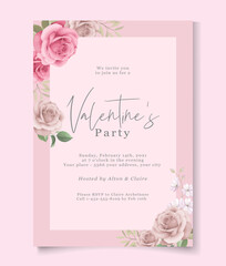 Valentine's day invitation card template