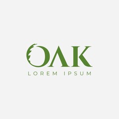 Oak leaf logo design illustration vector template