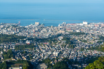 Obraz premium 小樽天狗山から見る小樽市街の風景