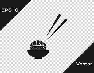 Black Sushi icon isolated on transparent background. Traditional Japanese food. Vector..