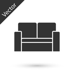 Grey Cinema chair icon isolated on white background. Vector.