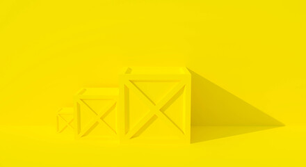 Yellow abstract background. 3D render of display product, podium stage.