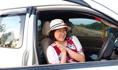 person driving a car